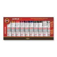 KOH-I-NOOR Acrylic 10 - Set di colori acrilici con medium e diluente