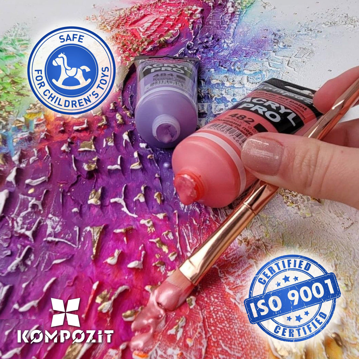 Colore acrilico metallizzato Kompozit ACRYL PRO ART 75 ml – immagine 8