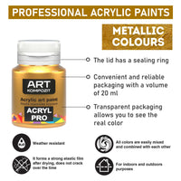 Set di colori acrilici metallizzati ACRYL PRO
