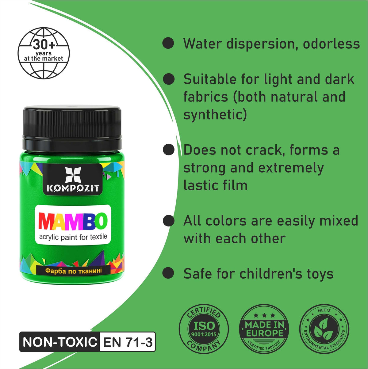MAMBO Vernice acrilica per tessuti e pelle 50ml