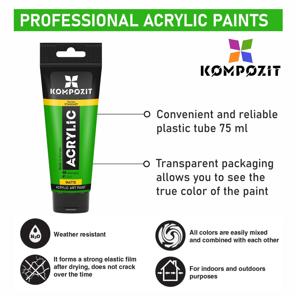 Colore acrilico STANDART Kompozit Metallic 75 ml