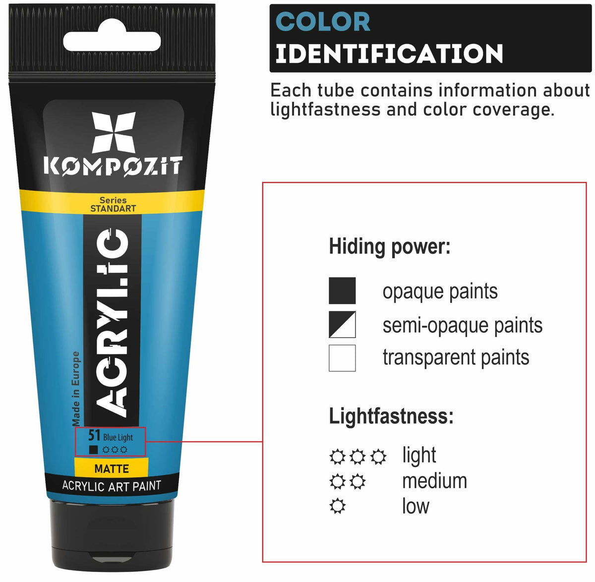 Colore acrilico Kompozit STANDART Fluorescent 75 ml