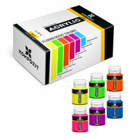 Set colori acrilici fluorescenti Kompozit STANDART 6 × 20 ml