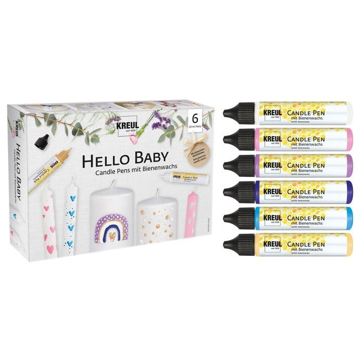 KREUL Set di 6 candele a penna da 25 ml Hello Baby