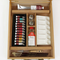 LUKAS 1862 set dei colori ad olio in cassetta di legno 12 x 10 ml con accessori