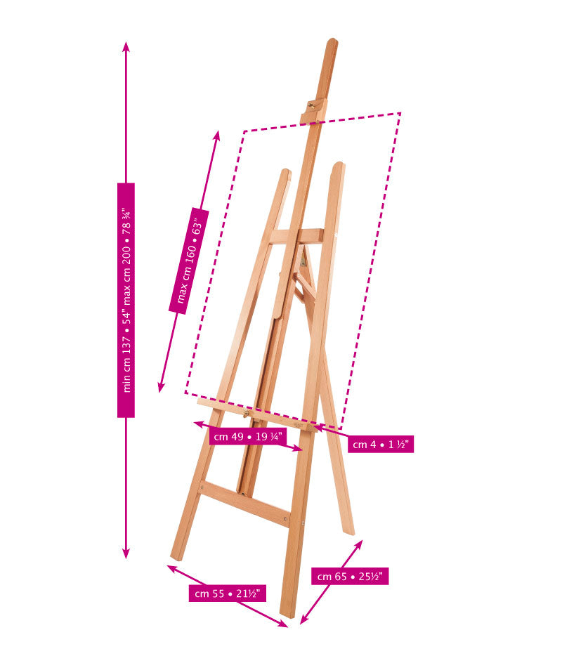 Cavalletto da pittura MABEF Basic tipo A in faggio versione economica