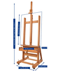 MABEF grande cavalletto da studio per pittura con manovella
