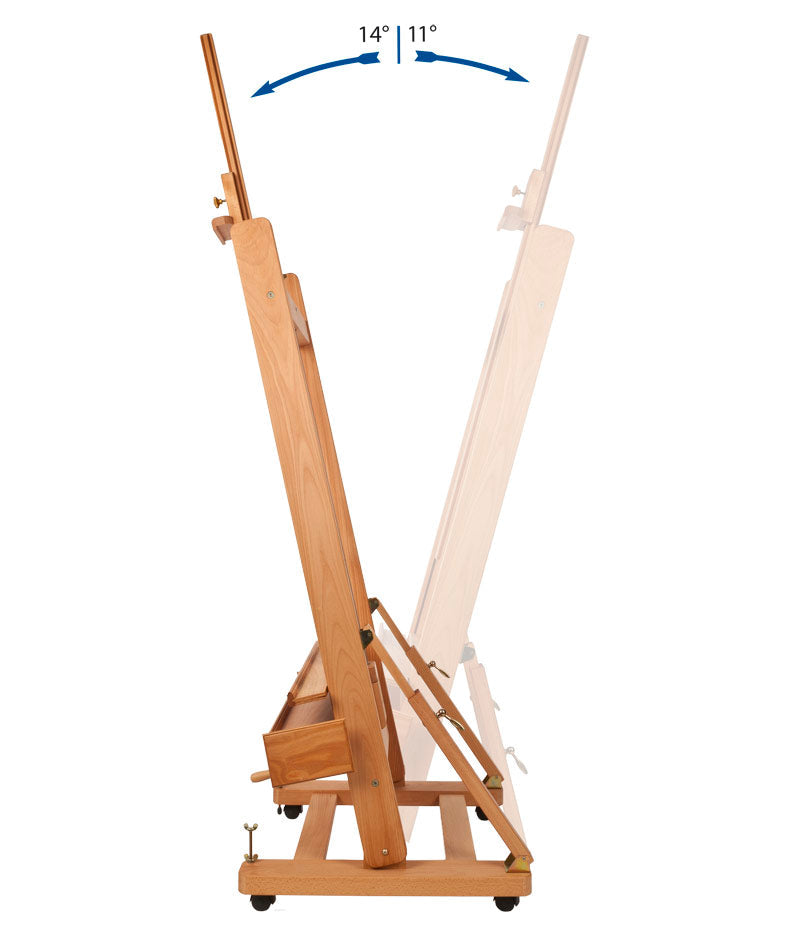 MABEF grande cavalletto da studio per pittura con manovella