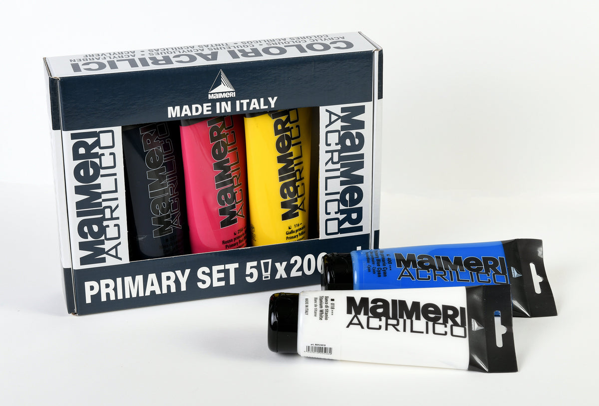 Maimeri Acrilico set di colori acrilici Primary 200 ml