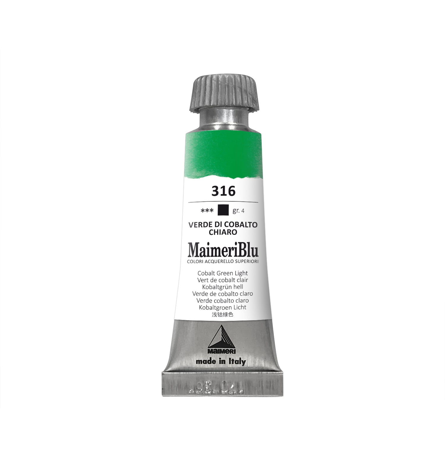 Colore ad acquerello professionale MAIMERI Maimeri Blu 12 ml – Verde di Cobalto Chiaro