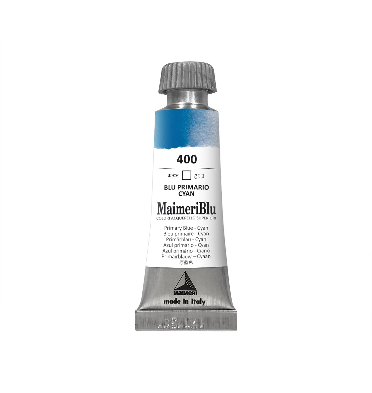 Colore ad acquerello professionale MAIMERI Maimeri Blu 12 ml – Blu primario ciano