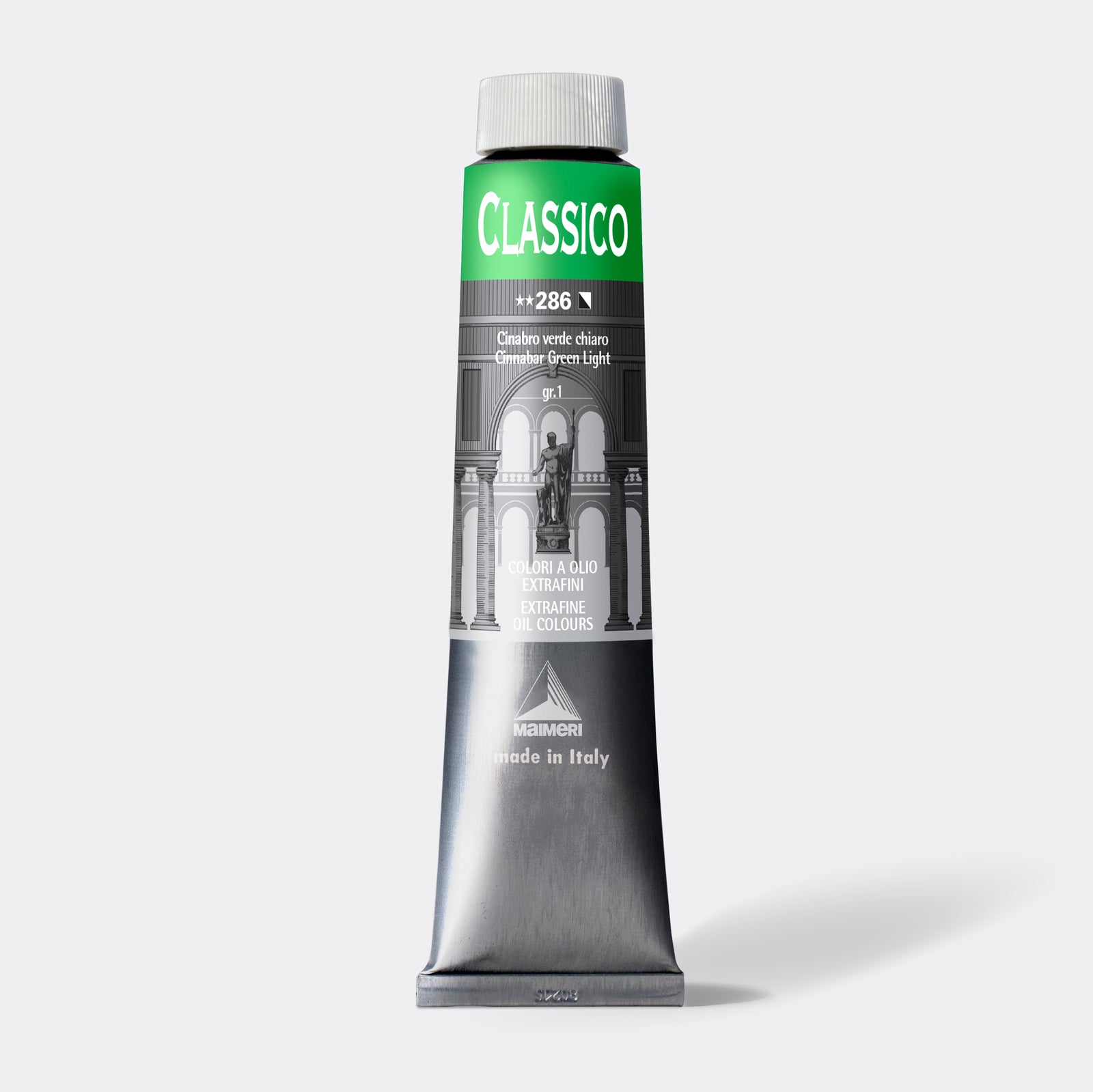 Colore a olio fine Maimeri Classico 200 ml – Verde Cinabro Chiaro