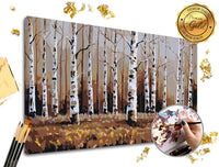 Dipingere con i numeri PREMIUM GOLD | Bosco di betulle - Bosco di betulle