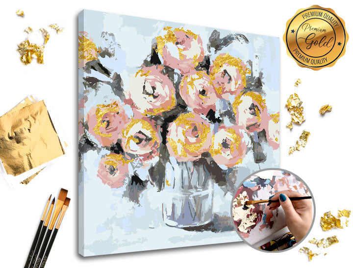 Dipingere con i numeri PREMIUM GOLD | Una sorpresa floreale - Una sorpresa floreale