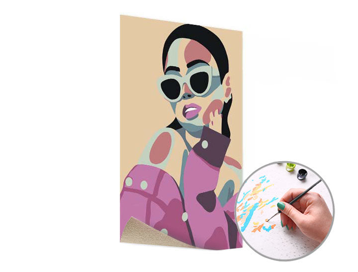 Pittura per numeri POSA FEMMINILE – senza cornice