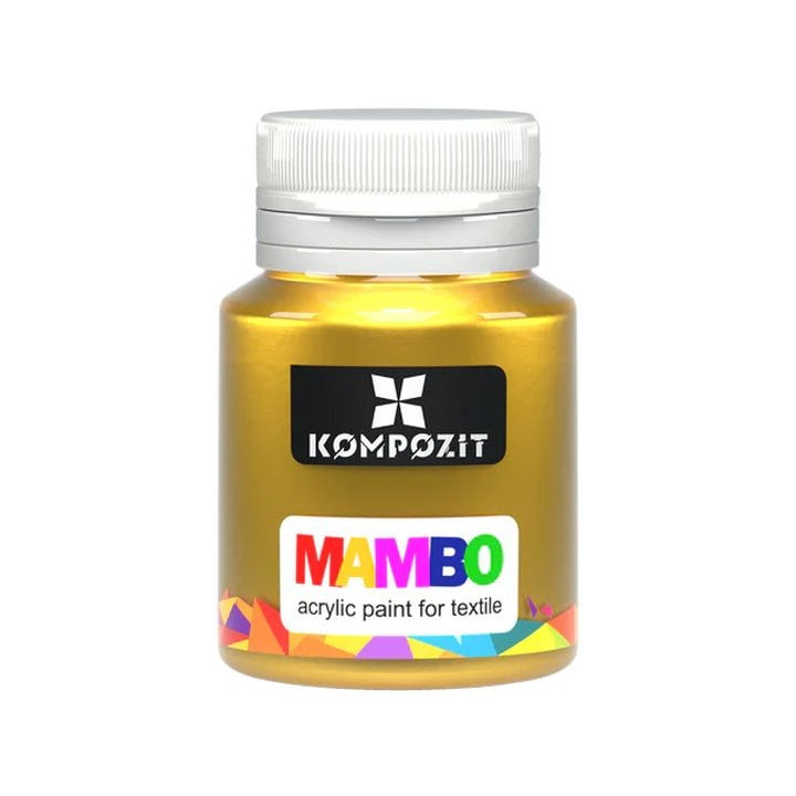 MAMBO Vernice metallizzata per tessuti e pelle 20 ml – 54 Oro