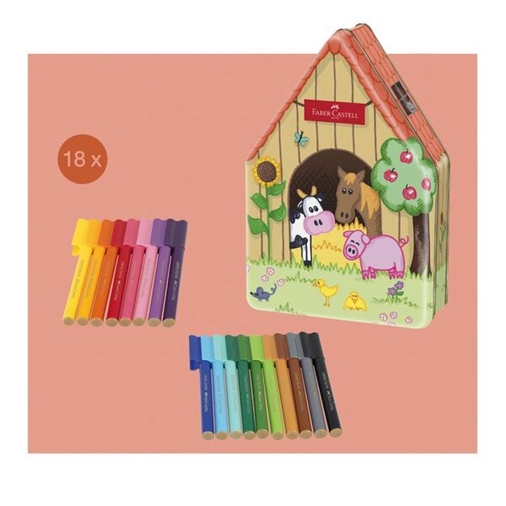 Marcatori connettori Faber-Castell a tema fattoria