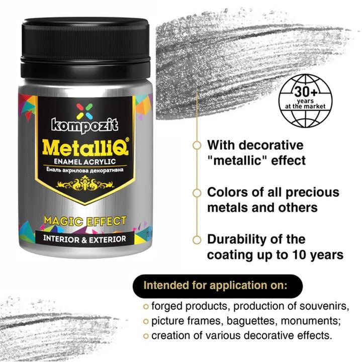 MetalliQ Kompozit Vernice acrilica con effetto metallizzato 70g | Varie tonalità