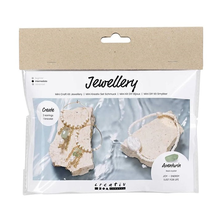 Mini kit per la creazione di gioielli creativi - Bracciale e orecchini in avventurina