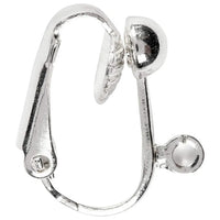 Orecchini a clip in argento con mezza sfera e occhiello, 6 pezzi