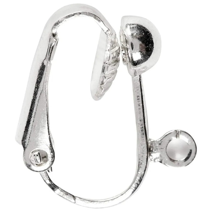 Orecchini a clip in argento con mezza sfera e occhiello, 6 pezzi