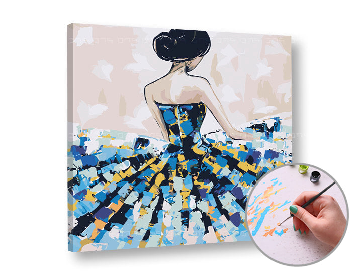 Paint by Numbers - Donna in abito blu