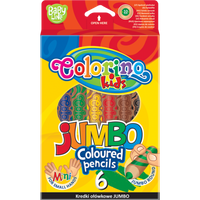 Pastelli a cera tondi Colorino JUMBO con temperamatite – 6 colori