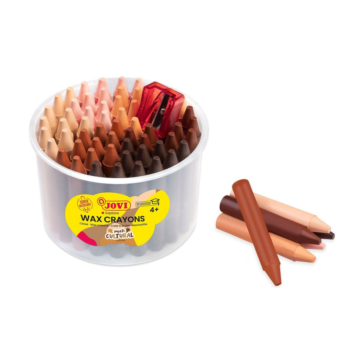 Pastelli a cera tondi JOVI Jumbo tonalità della pelle - set da 60 pz con temperamatite