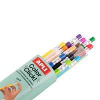 Pastelli a scatto APLI Color Click, 12 pz con mine di ricambio e temperamatite