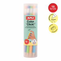 Pastelli a scatto APLI Color Click, 12 pz con mine di ricambio e temperamatite