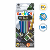 Pastelli esagonali Carioca Metallic, 12 pz