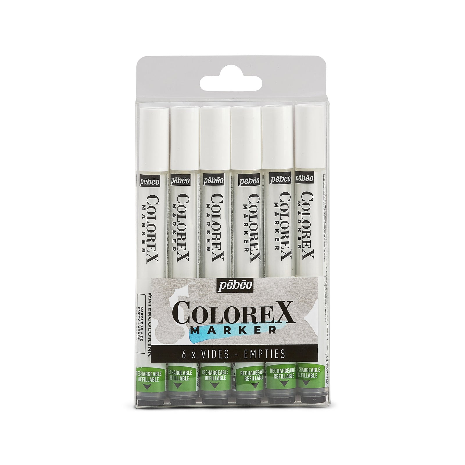 Pebeo Colorex set di pennarelli vuoti ricaricabili 6 pz