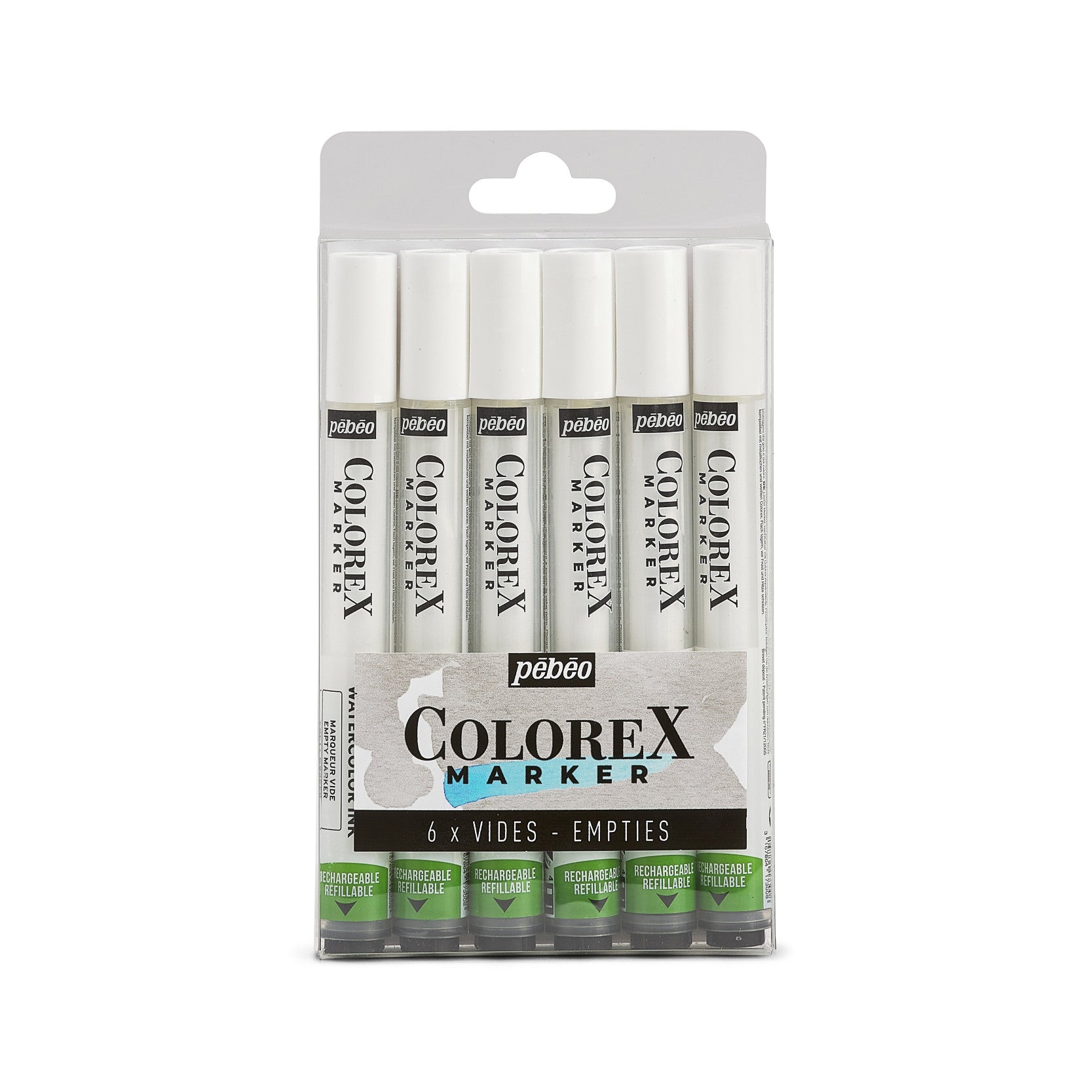 Pebeo Colorex set di pennarelli vuoti ricaricabili 6 pz