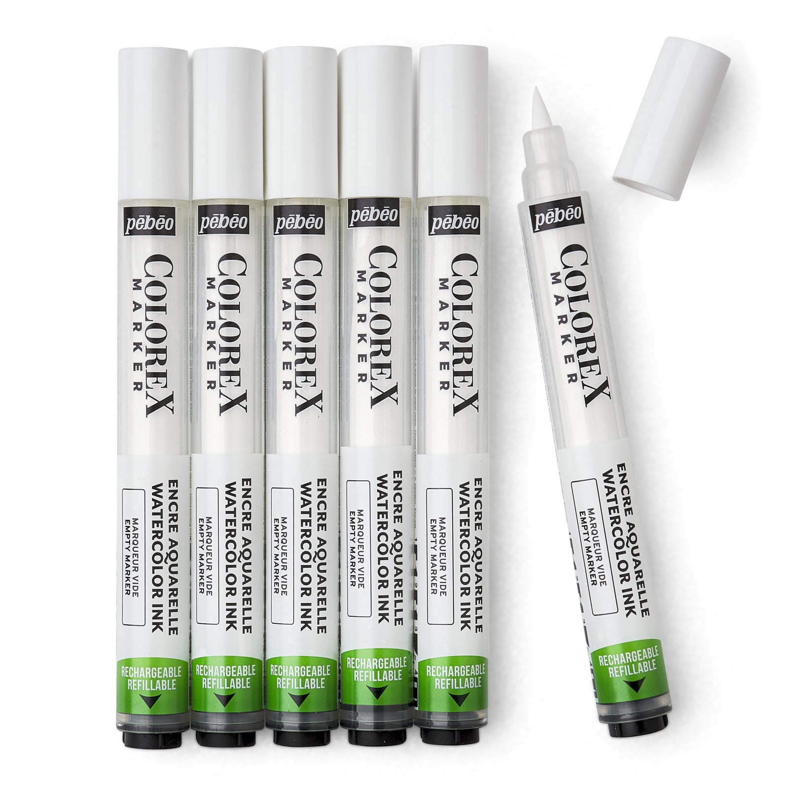 Pebeo Colorex set di pennarelli vuoti ricaricabili 6 pz