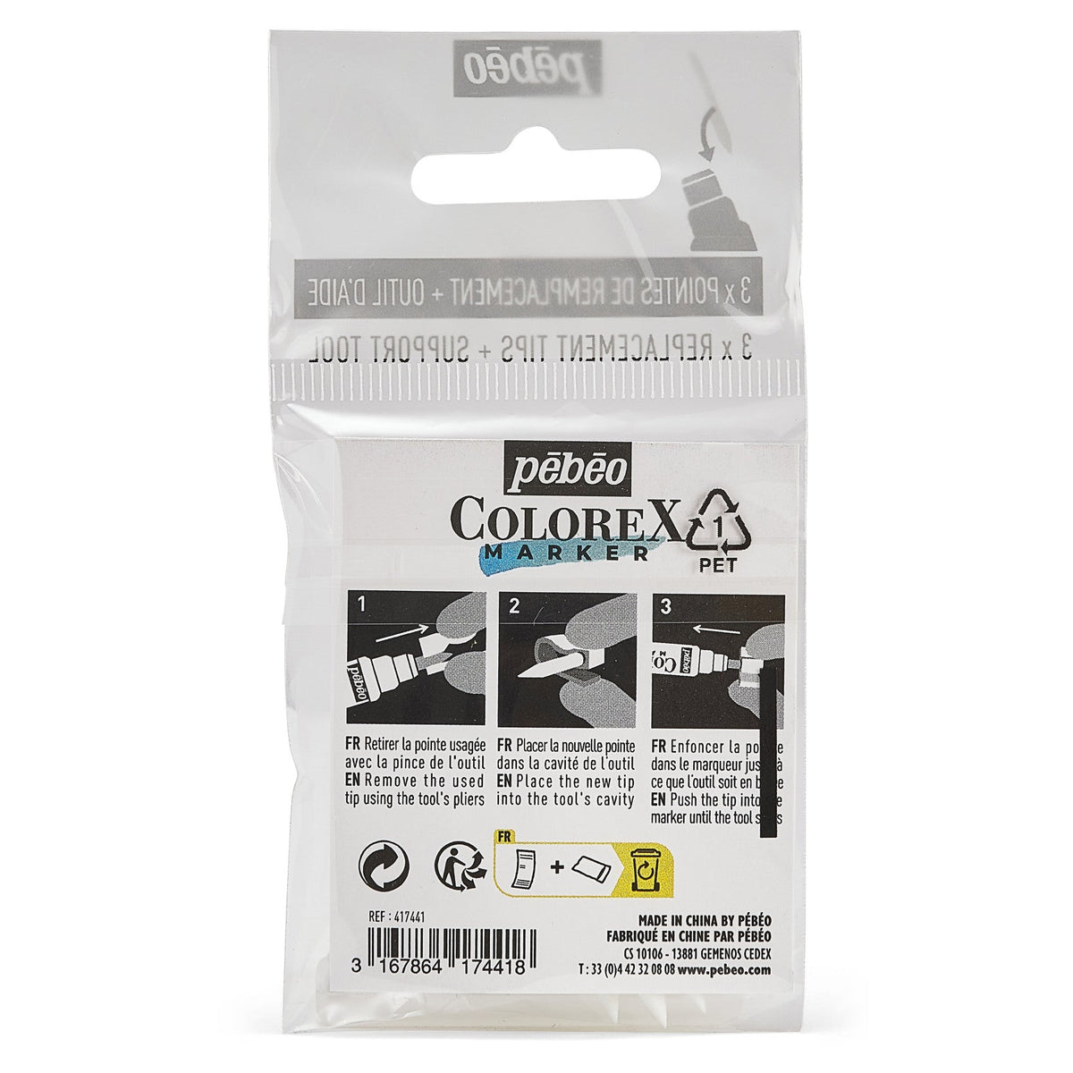 Pebeo Colorex set di punte di ricambio per pennarelli 1 mm – 3 pz