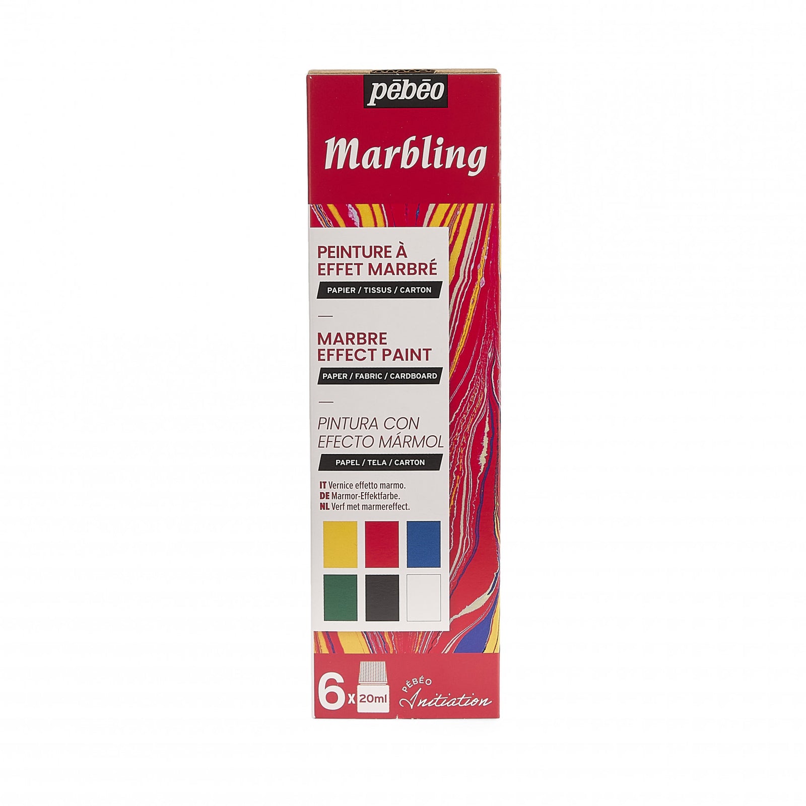 Pebeo Marbling set di colori per marmorizzazione 6 x 20 ml