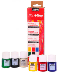 Pebeo Marbling set di colori per marmorizzazione 6 x 20 ml