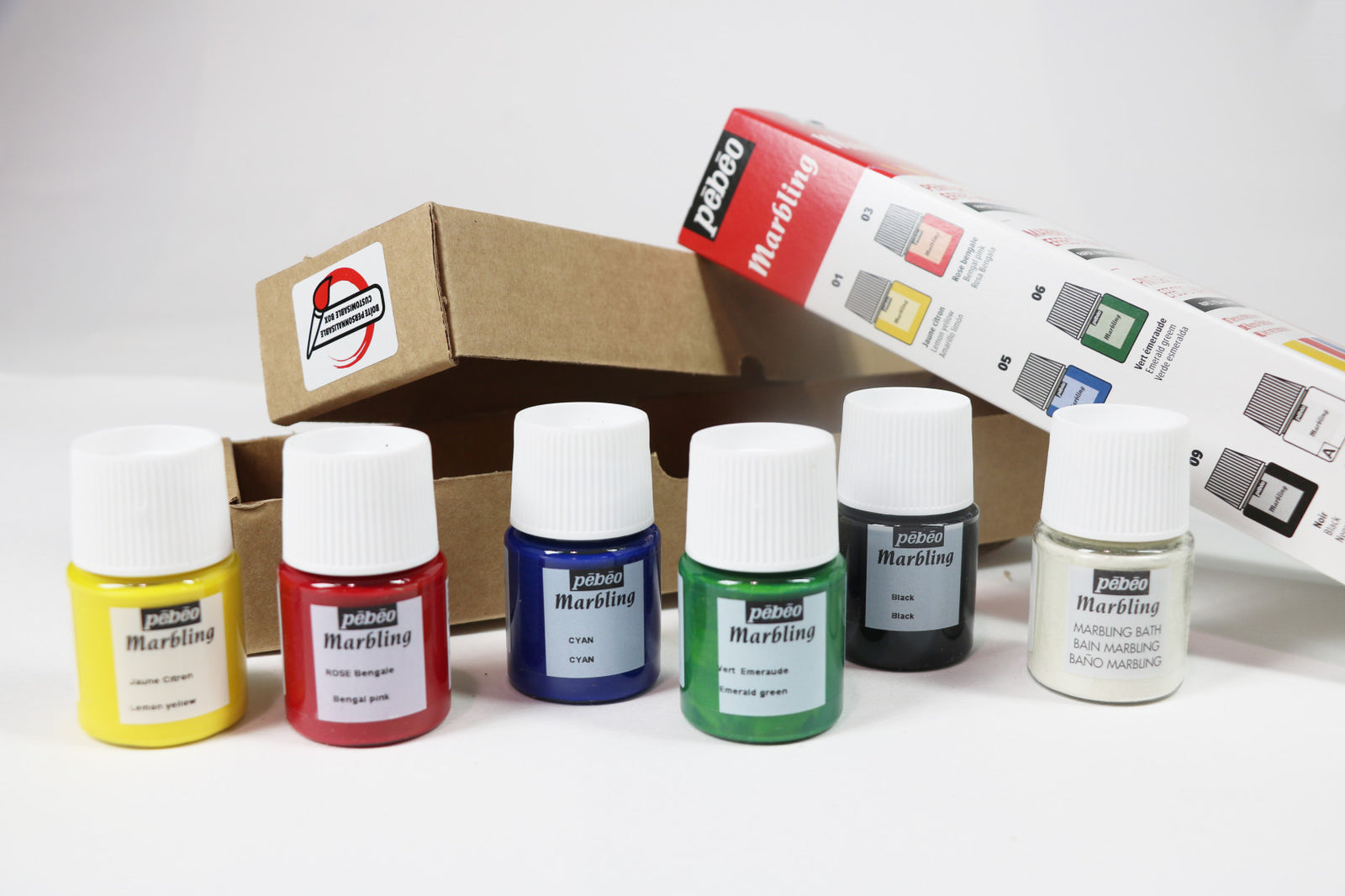 Pebeo Marbling set di colori per marmorizzazione 6 x 20 ml