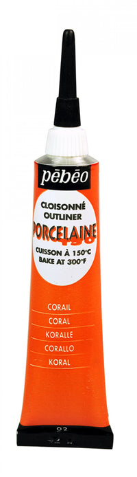 Pebeo Porcelaine 150 contorno a rilievo per porcellana 20 ml – Corallo