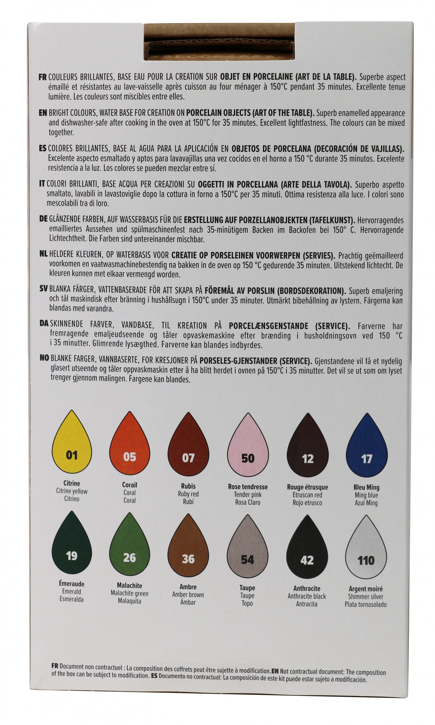 Pebeo Porcelaine 150 set di colori per porcellana 12 x 20 ml Exploration 2