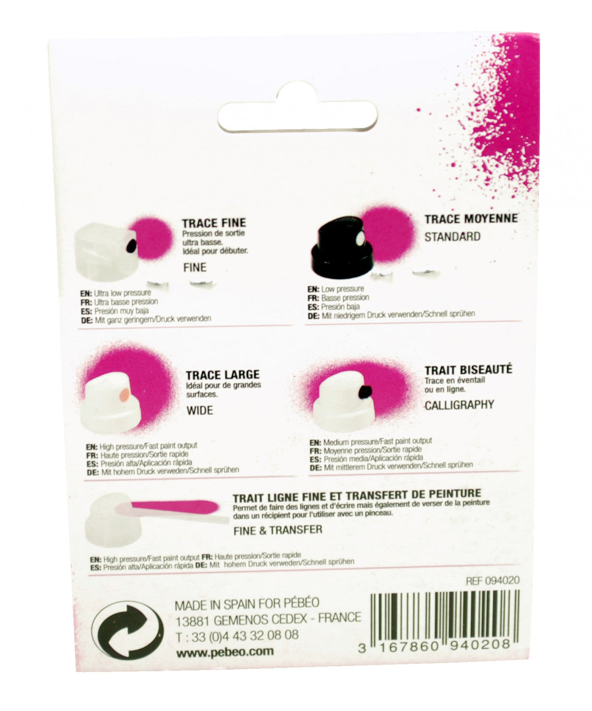 Pebeo set di erogatori di ricambio per spray – 5 pz