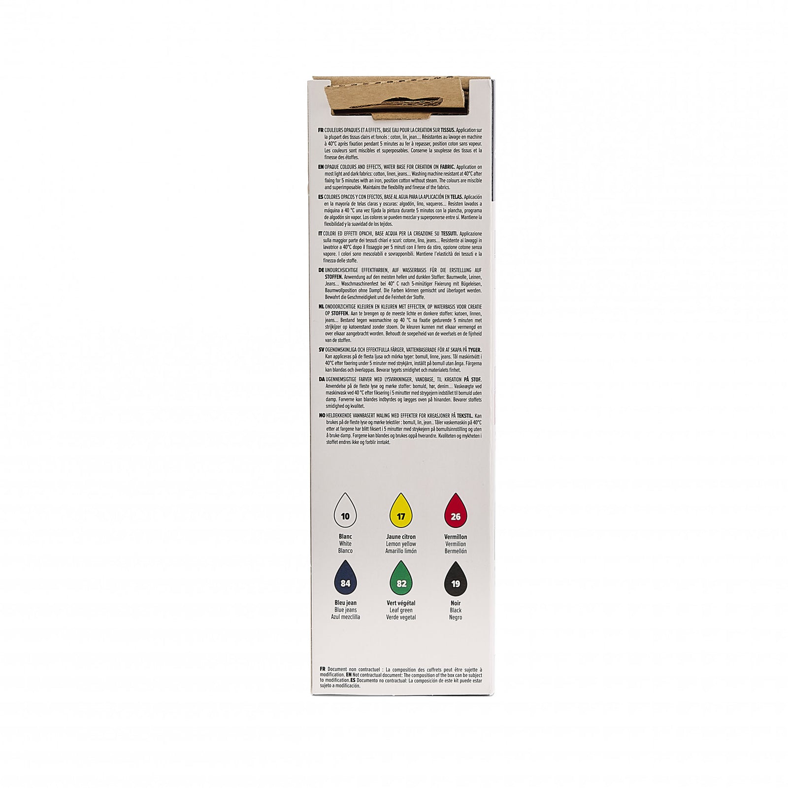 Pebeo Setacolor set di colori coprenti per tessuti 6 x 20 ml