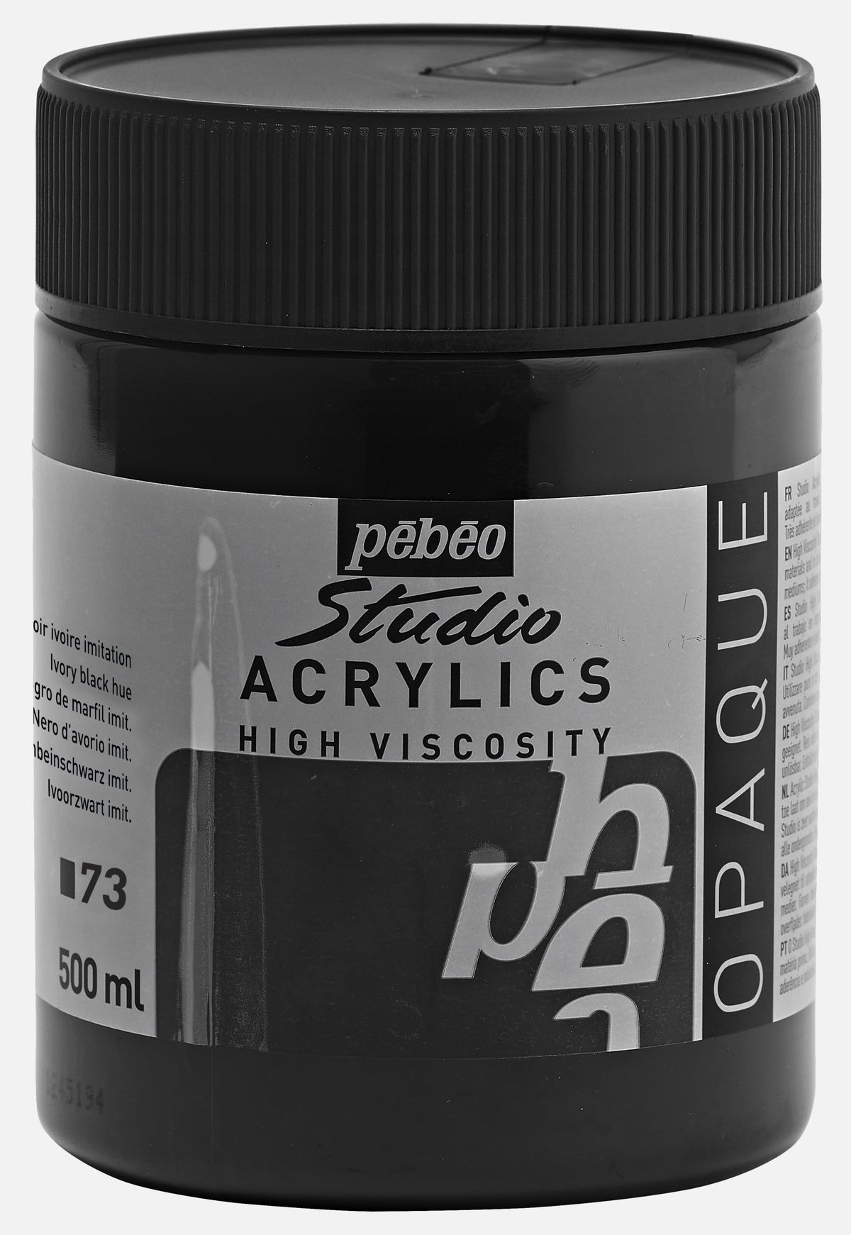 Pebeo Studio colore acrilico 500 ml – Tinta Nero Avorio