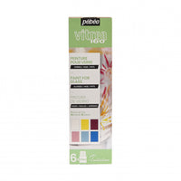 Pebeo Vitrea 160 set di colori per vetro 6 x 20 ml