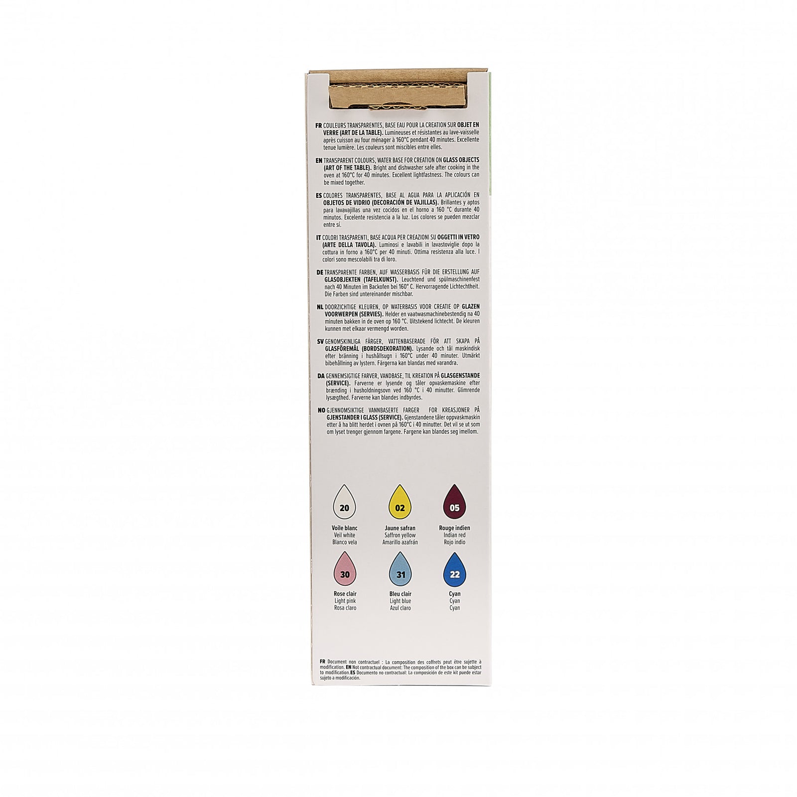 Pebeo Vitrea 160 set di colori per vetro 6 x 20 ml