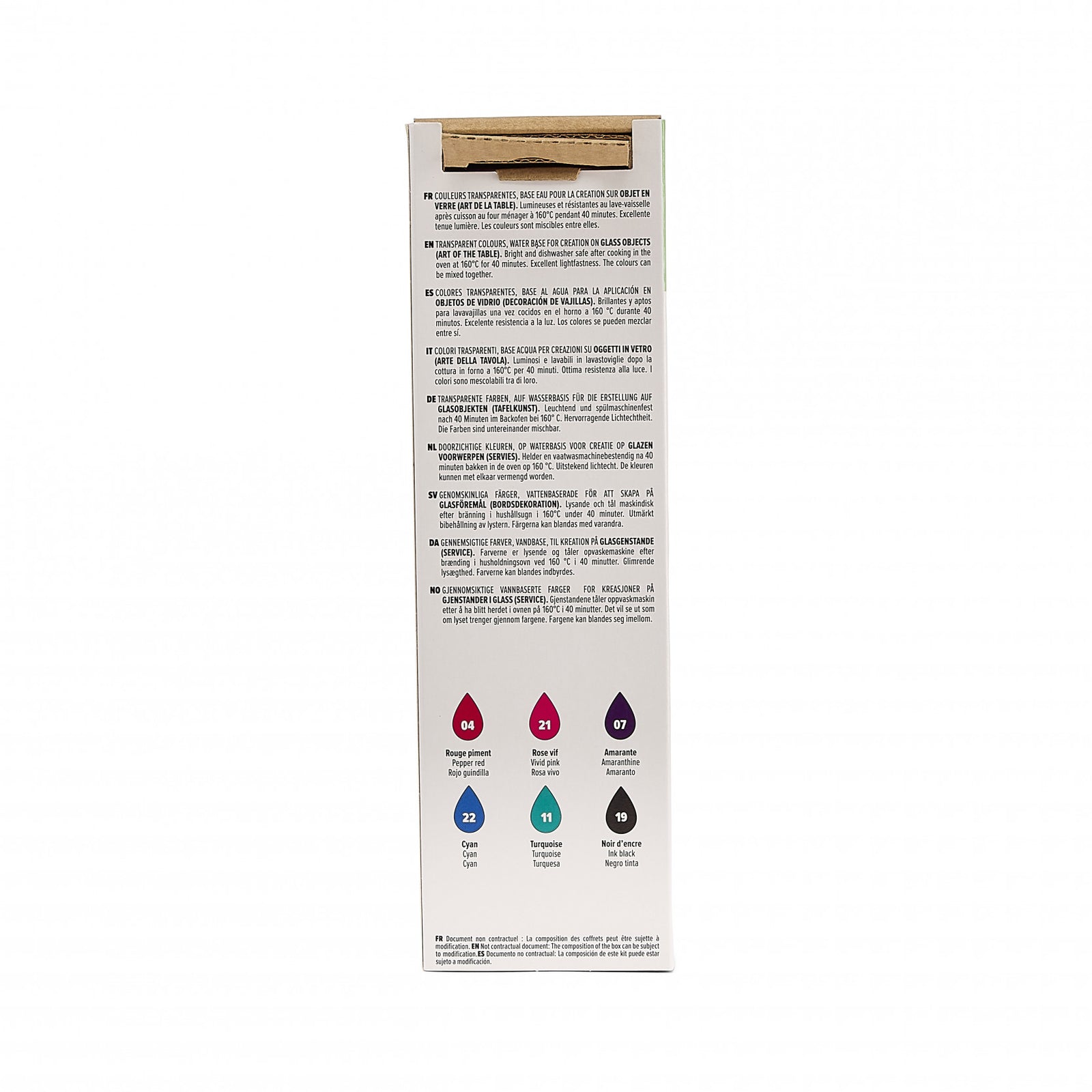 Pebeo Vitrea 160 set di colori lucidi per vetro 6 x 20 ml
