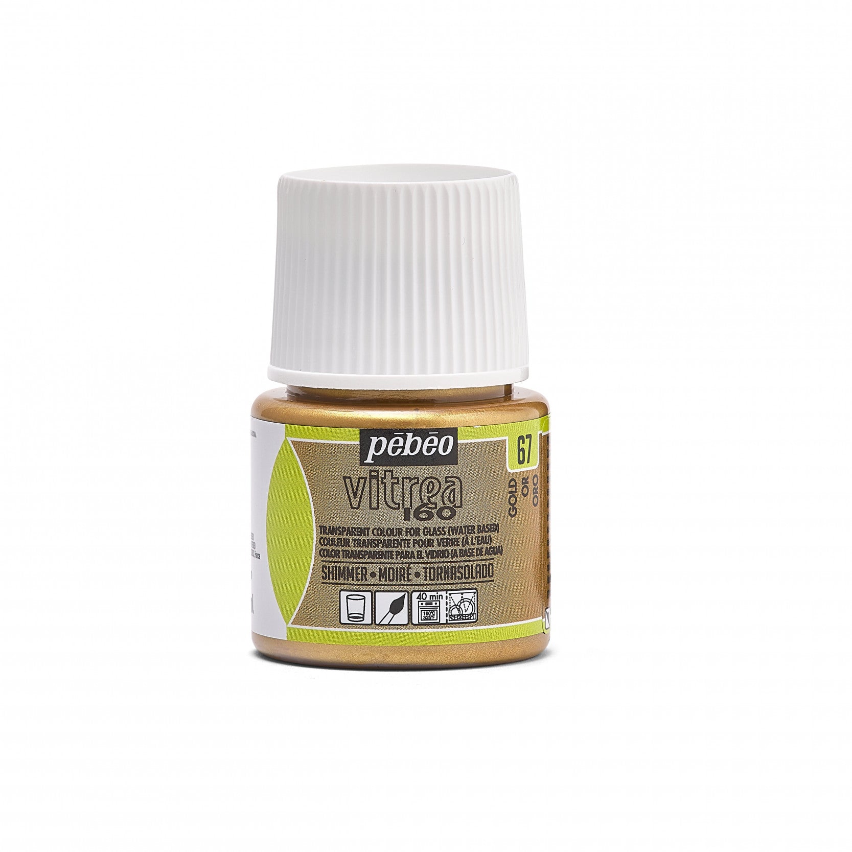 Colore per vetro Pebeo Vitrea 160 – 45 ml, Shimmer Gold