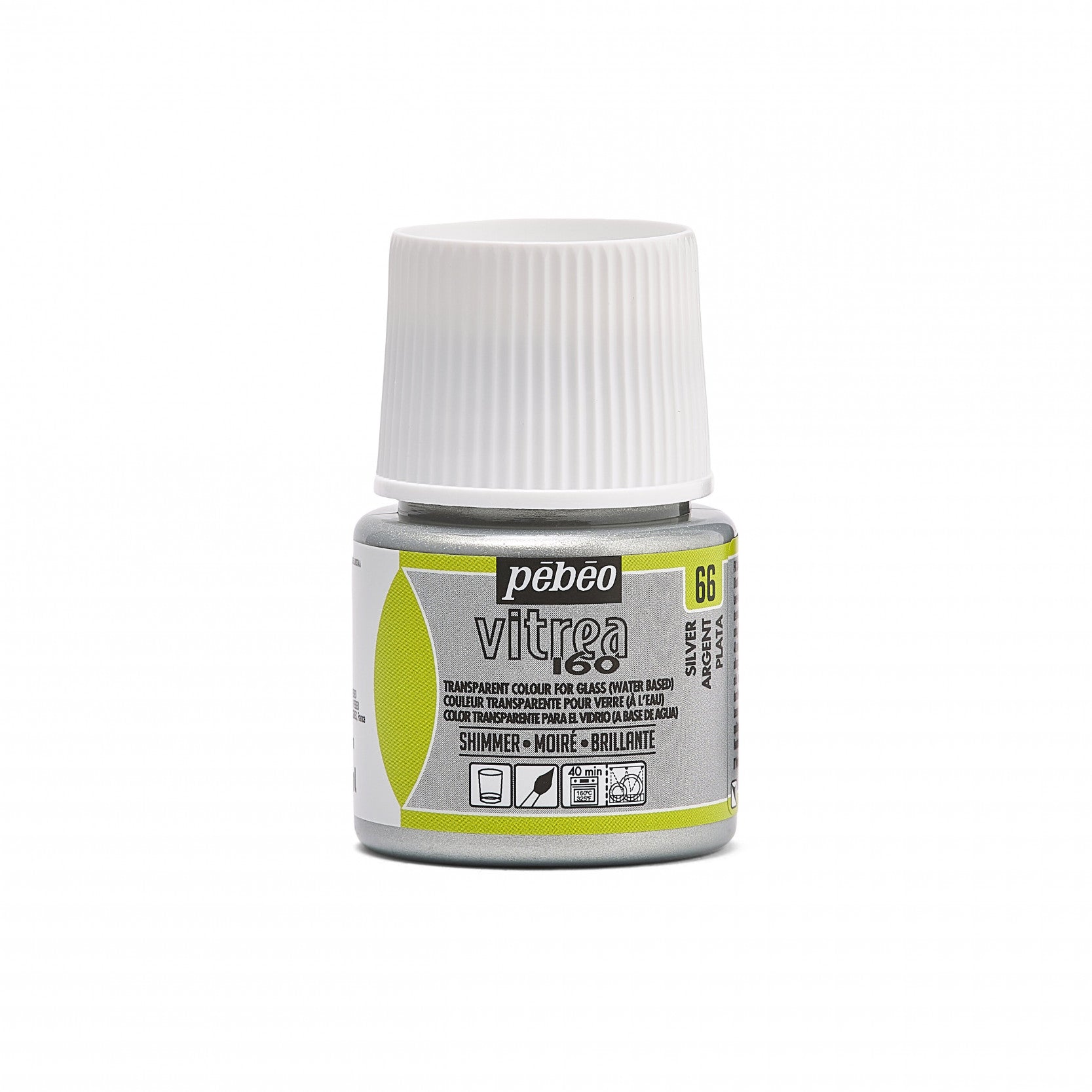 Pebeo Vitrea 160 colore per vetro effetto vetrata 45 ml Shimmer Silver