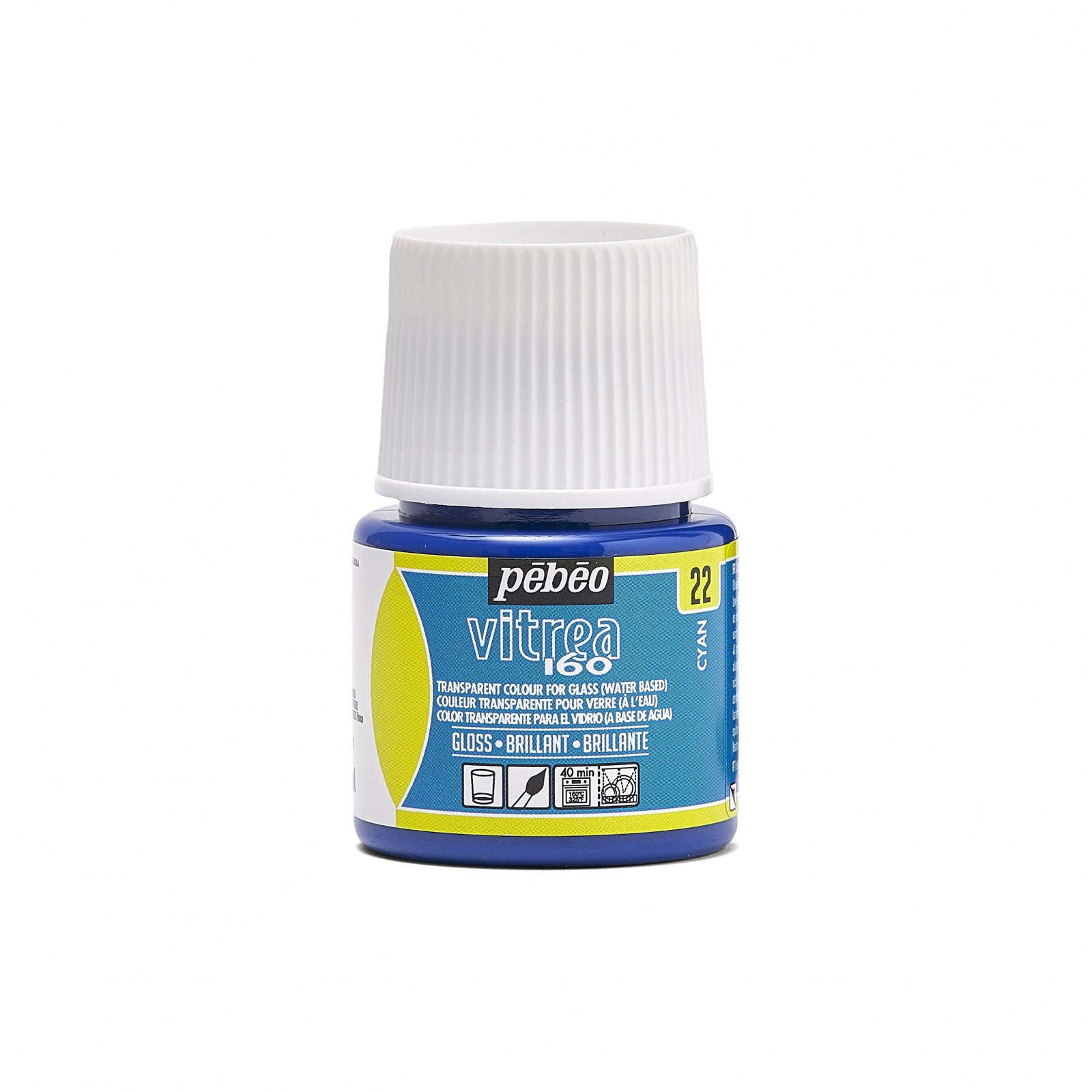 Colore per vetro effetto vetrata Pebeo Vitrea 160 lucido 45 ml – Ciano