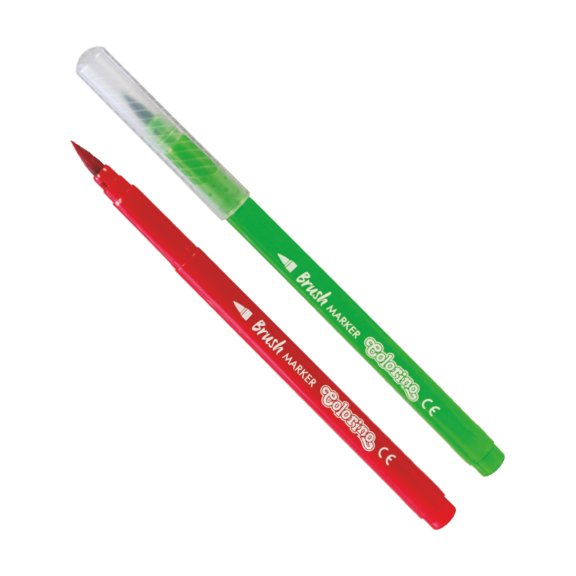 Pennarelli Colorino Brush con punta a pennello lunga – 10 colori